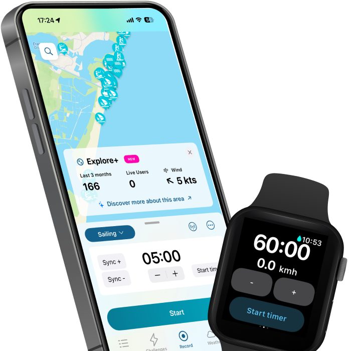 Race Countdown in the Waterspeed app and on Apple Watch